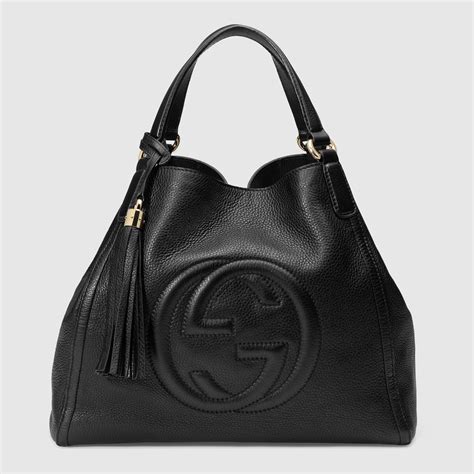 bianca gucci|Gucci black leather handbags.